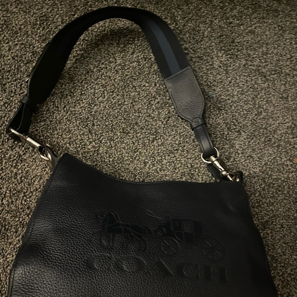 Authentic Navy Leather Coach Purse Jes reserve trade
